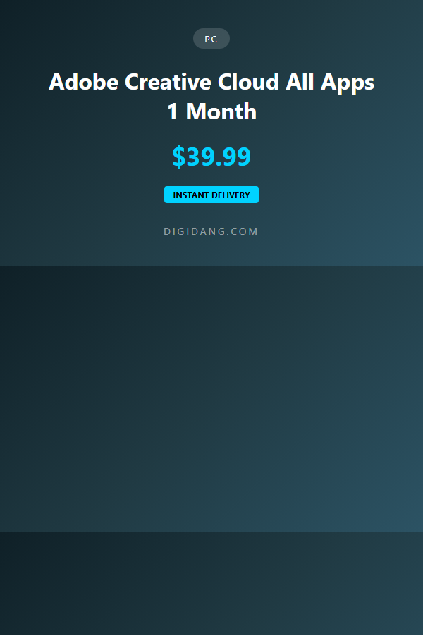 Adobe Creative Cloud All Apps 1 Month