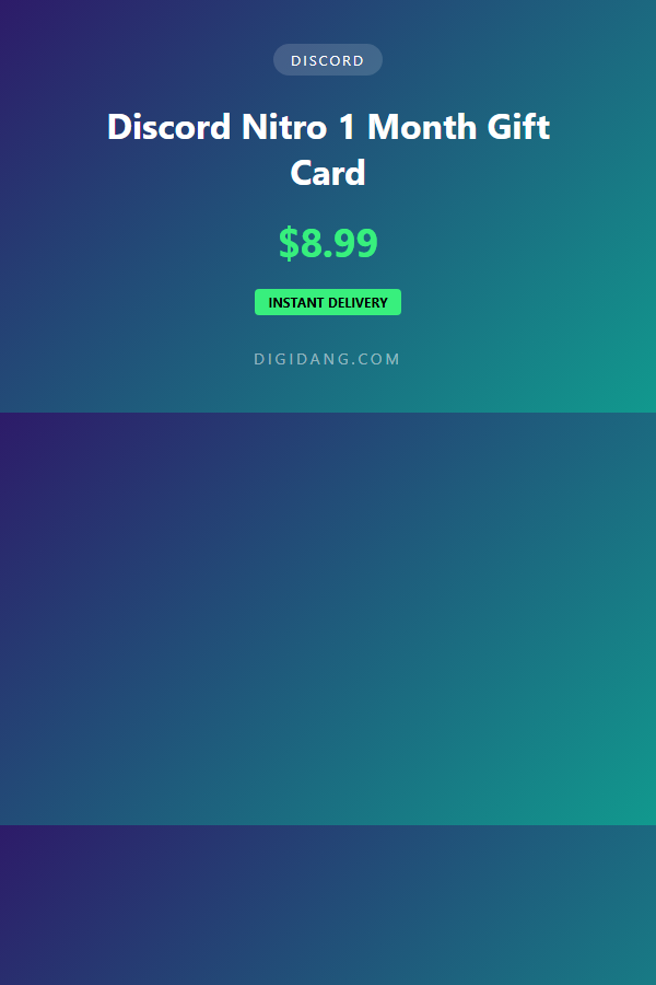 Discord Nitro 1 Month Gift Card