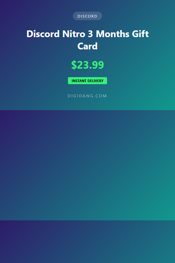 Discord Nitro 3 Months Gift Card
