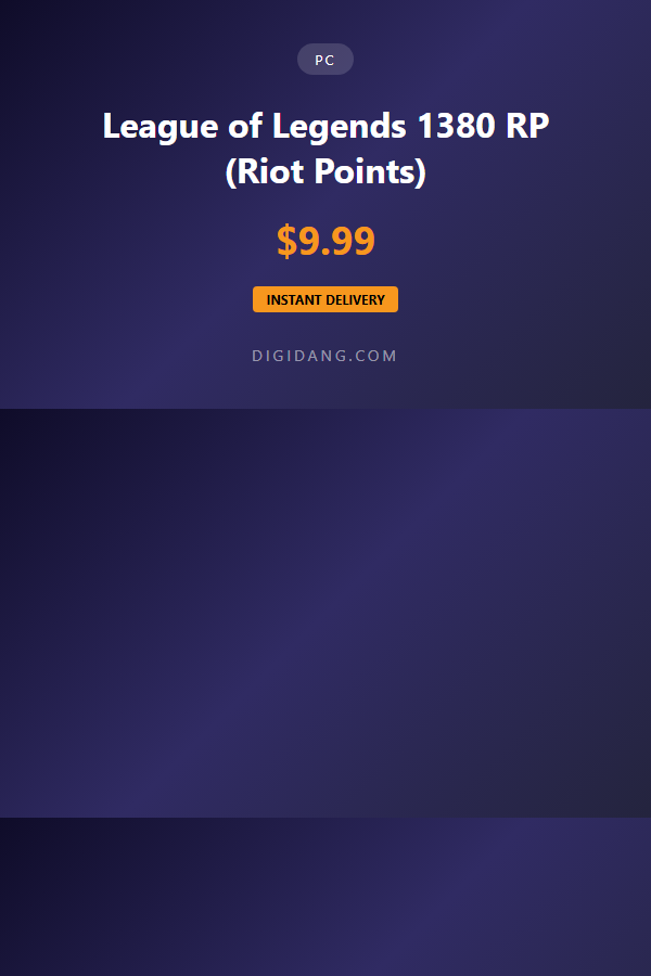 League of Legends 1380 RP (Riot Points)