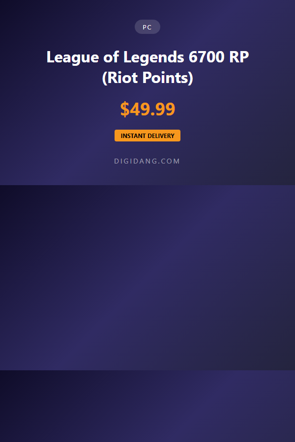 League of Legends 6700 RP (Riot Points)