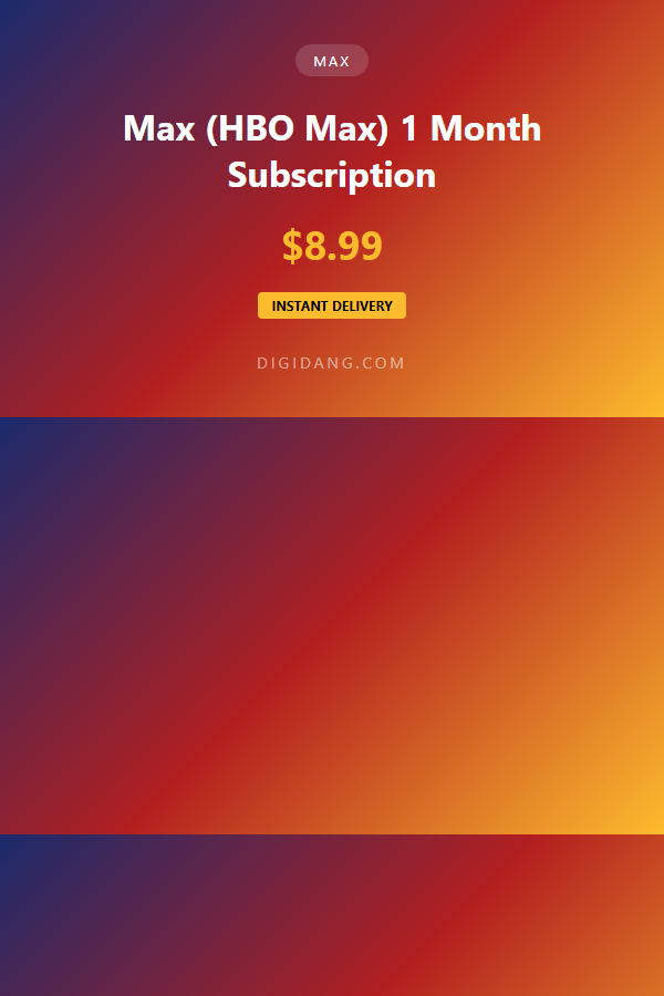 Max (HBO Max) 1 Month Subscription